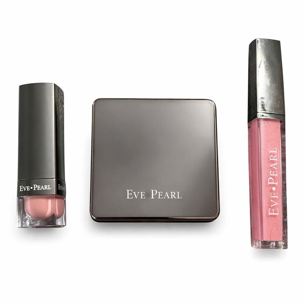 NEW Eve Pearl Makeup Bundle Blush Trio Peaches Cream Lipstick‎ Striptease Gloss